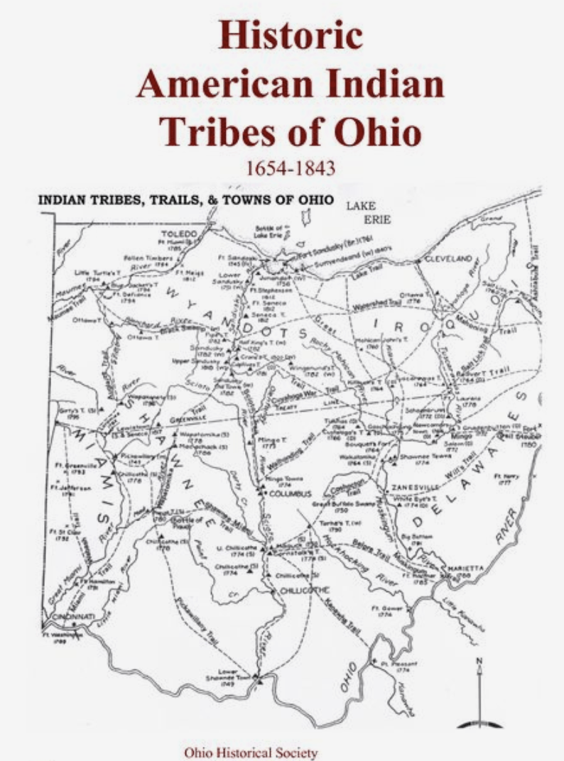 map of historic American Indian tribes of Ohio